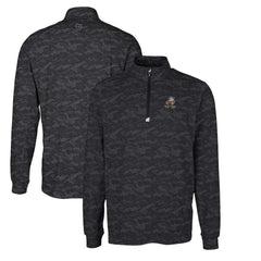 NFL Cleveland Browns Cutter & Buck Throwback Logo Big & Tall Traverse Camo Print Stretch Quarter-Zip Pullover Top