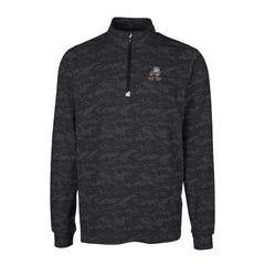 NFL Cleveland Browns Cutter & Buck Throwback Logo Big & Tall Traverse Camo Print Stretch Quarter-Zip Pullover Top