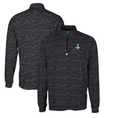 NFL Detroit Lions Cutter & Buck Throwback Logo Big & Tall Traverse Camo Print Stretch Quarter-Zip Pullover Top