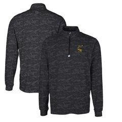 NFL Pittsburgh Steelers Cutter & Buck Throwback Logo Big & Tall Traverse Camo Print Stretch Quarter-Zip Pullover Top