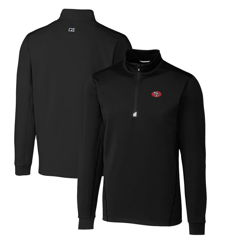 NFL San Francisco 49ers Cutter & Buck Throwback Logo Traverse Stretch Quarter-Zip Big & Tall Pullover Top