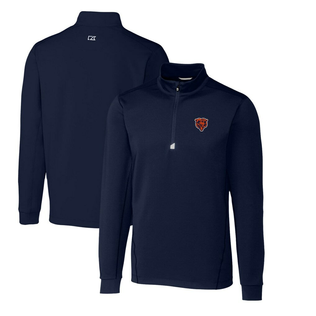 NFL Chicago Bears Cutter & Buck Throwback Logo Traverse Stretch Quarter-Zip Big & Tall Pullover Top