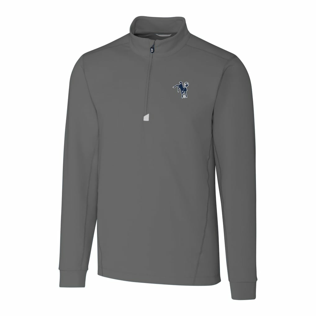 NFL Indianapolis Colts Cutter & Buck Throwback Logo Traverse Stretch Quarter-Zip Big & Tall Pullover Top