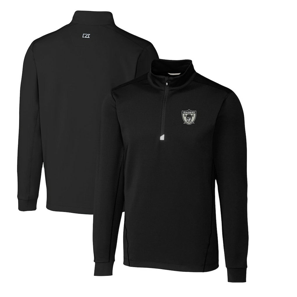 NFL Las Vegas Raiders Cutter & Buck Throwback Logo Traverse Stretch Quarter-Zip Big & Tall Pullover Top