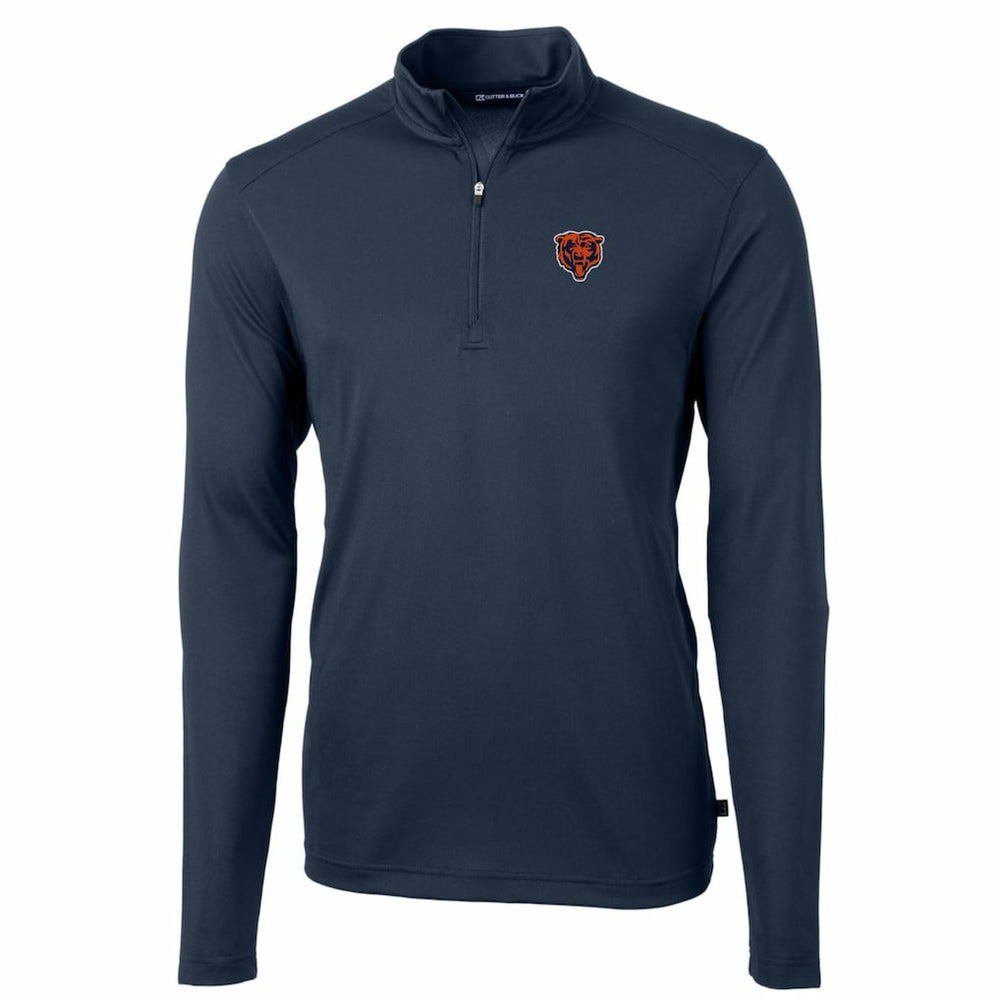NFL Chicago Bears Cutter & Buck Throwback Logo Virtue Eco Pique Recycled Quarter-Zip Big & Tall Pullover Top