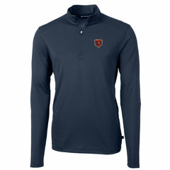 NFL Chicago Bears Cutter & Buck Throwback Logo Virtue Eco Pique Recycled Quarter-Zip Big & Tall Pullover Top