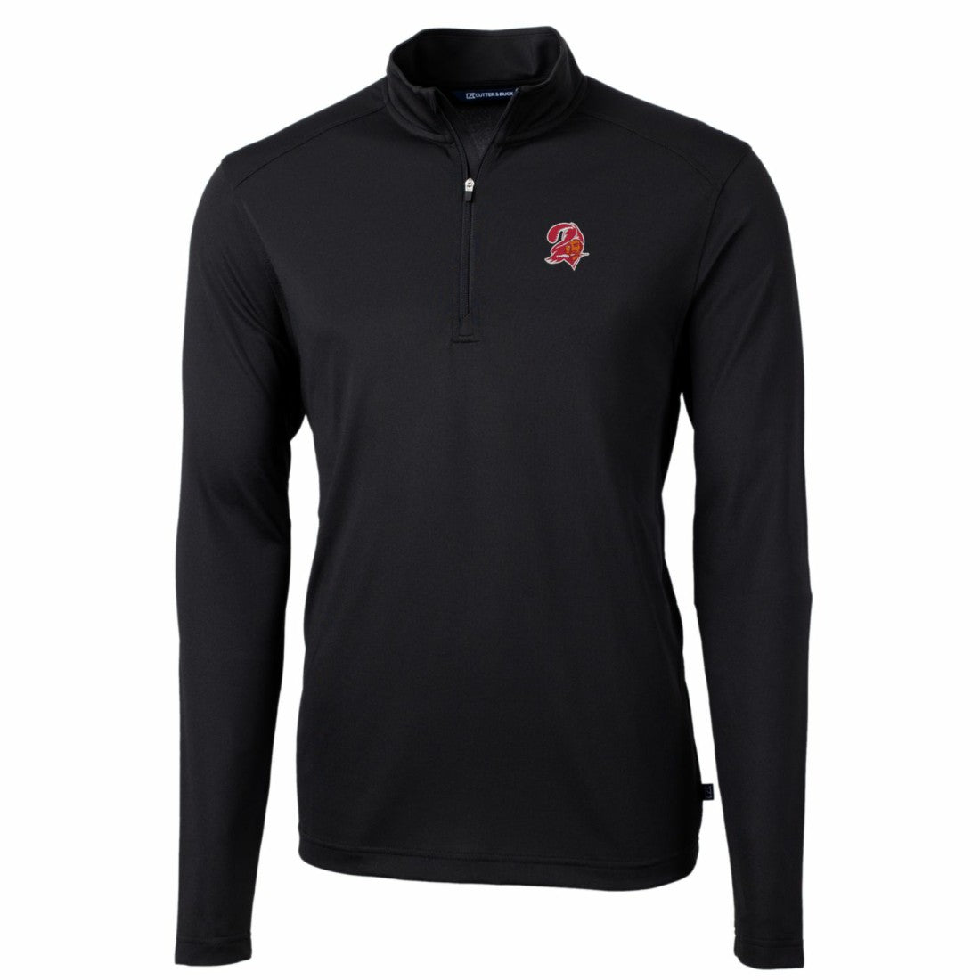 NFL Tampa Bay Buccaneers Cutter & Buck Throwback Logo Virtue Eco Pique Recycled Quarter-Zip Big & Tall Pullover Top