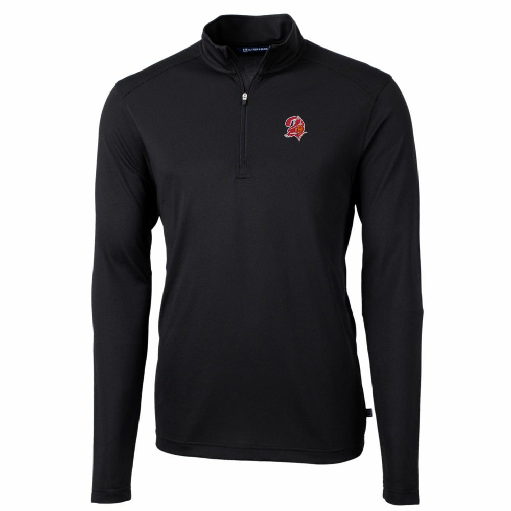 NFL Tampa Bay Buccaneers Cutter & Buck Throwback Logo Virtue Eco Pique Recycled Quarter-Zip Big & Tall Pullover Top