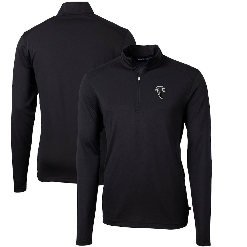 NFL Atlanta Falcons Cutter & Buck Throwback Logo Virtue Eco Pique Recycled Quarter-Zip Big & Tall Pullover Top