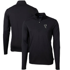 NFL Atlanta Falcons Cutter & Buck Throwback Logo Virtue Eco Pique Recycled Quarter-Zip Big & Tall Pullover Top