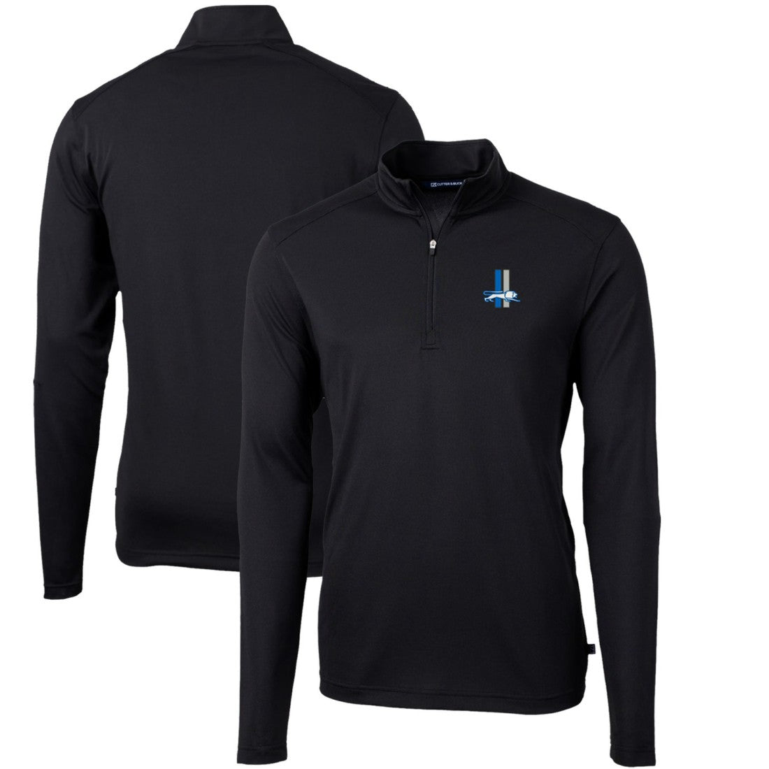 NFL Detroit Lions Cutter & Buck Throwback Logo Virtue Eco Pique Recycled Quarter-Zip Big & Tall Pullover Top