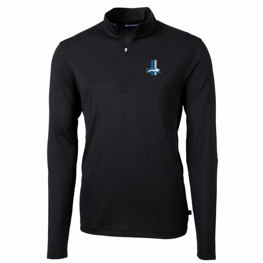 NFL Detroit Lions Cutter & Buck Throwback Logo Virtue Eco Pique Recycled Quarter-Zip Big & Tall Pullover Top