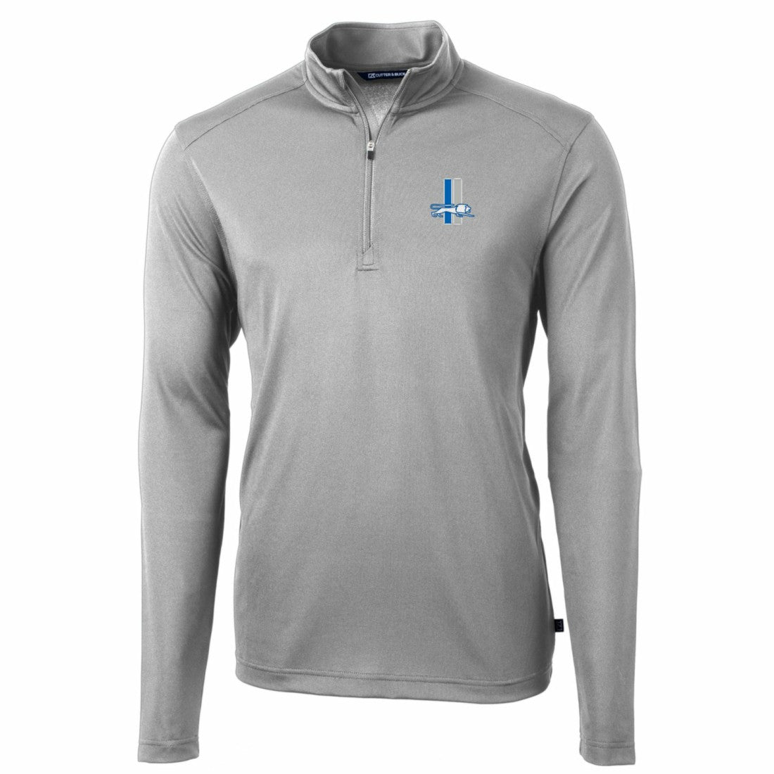 NFL Detroit Lions Cutter & Buck Throwback Logo Virtue Eco Pique Recycled Quarter-Zip Big & Tall Pullover Top