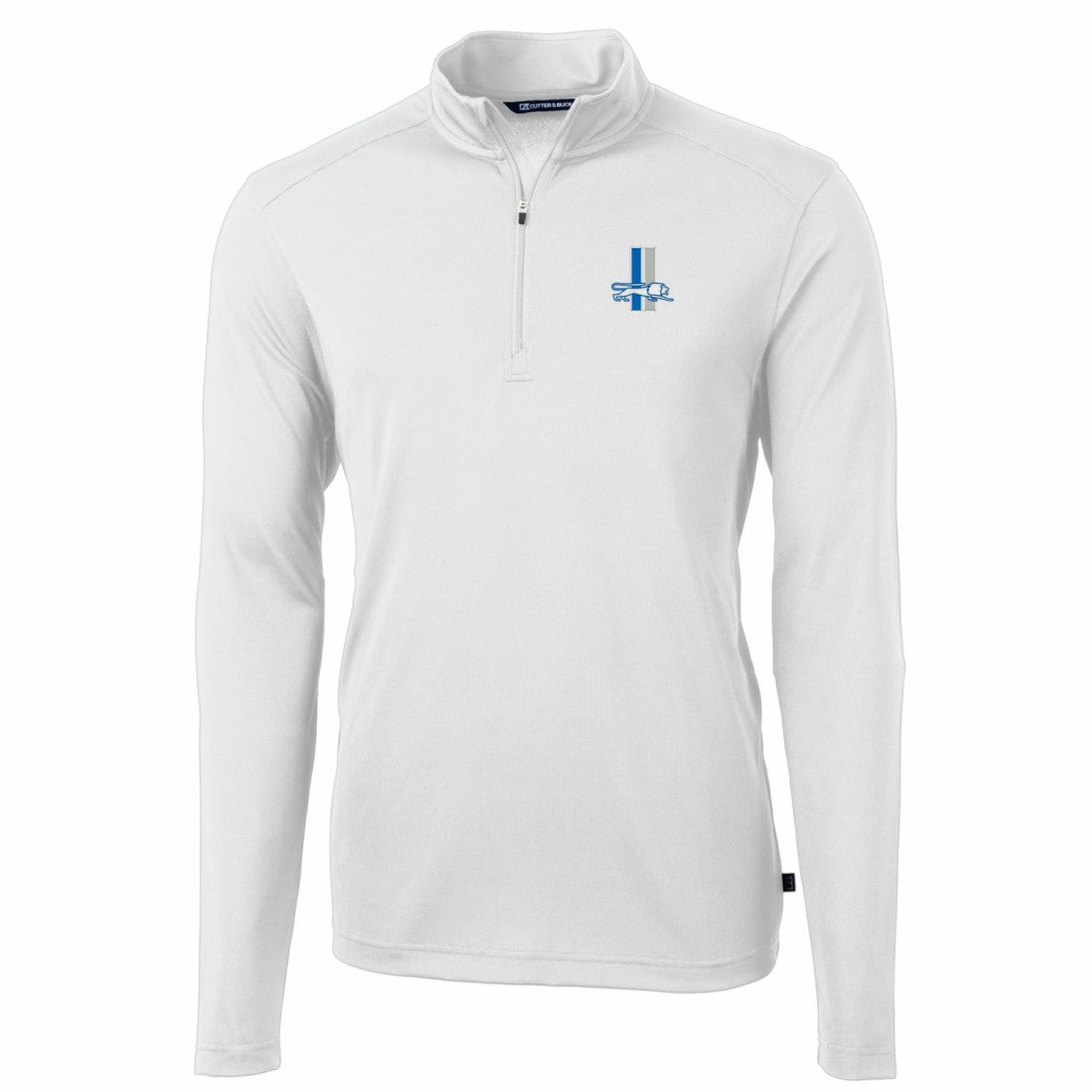 NFL Detroit Lions Cutter & Buck Throwback Logo Virtue Eco Pique Recycled Quarter-Zip Big & Tall Pullover Top