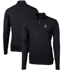 NFL New England Patriots Cutter & Buck Throwback Logo Virtue Eco Pique Recycled Quarter-Zip Big & Tall Pullover Top