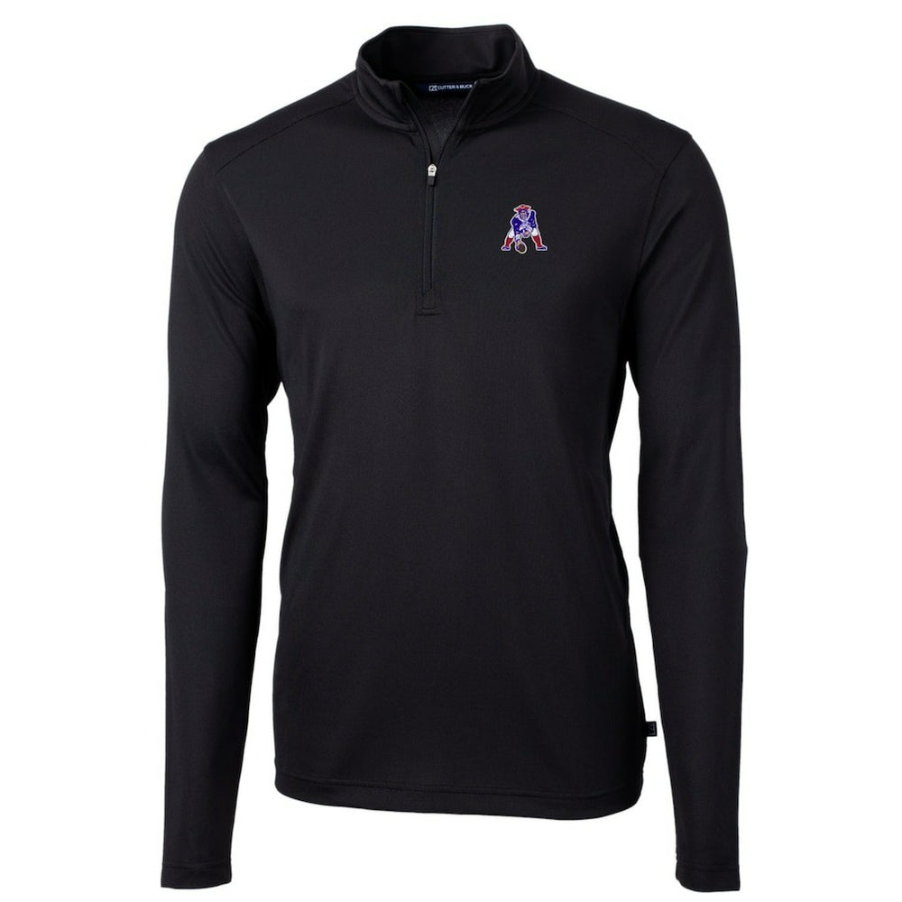 NFL New England Patriots Cutter & Buck Throwback Logo Virtue Eco Pique Recycled Quarter-Zip Big & Tall Pullover Top