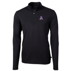 NFL New England Patriots Cutter & Buck Throwback Logo Virtue Eco Pique Recycled Quarter-Zip Big & Tall Pullover Top