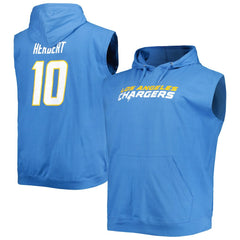 NFL Los Angeles Chargers Justin Herbert  Profile Big & Tall Muscle Pullover Hoodie