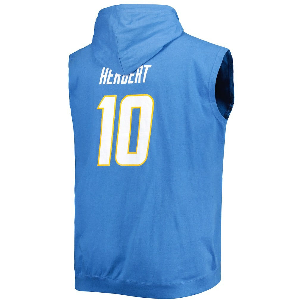 NFL Los Angeles Chargers Justin Herbert  Profile Big & Tall Muscle Pullover Hoodie