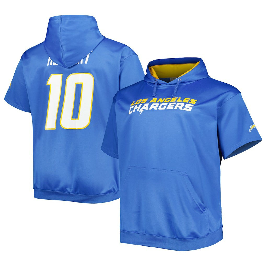 NFL Los Angeles Chargers Justin Herbert  Big & Tall Short Sleeve Pullover Hoodie