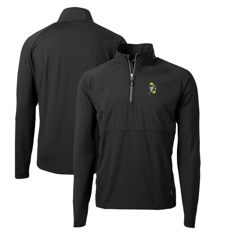 NFL Green Bay Packers Cutter & Buck Adapt Eco Knit Hybrid Throwback Recycled Quarter-Zip Pullover