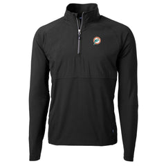 NFL Miami Dolphins Cutter & Buck Adapt Eco Knit Hybrid Recycled Quarter-Zip Throwback Pullover Top