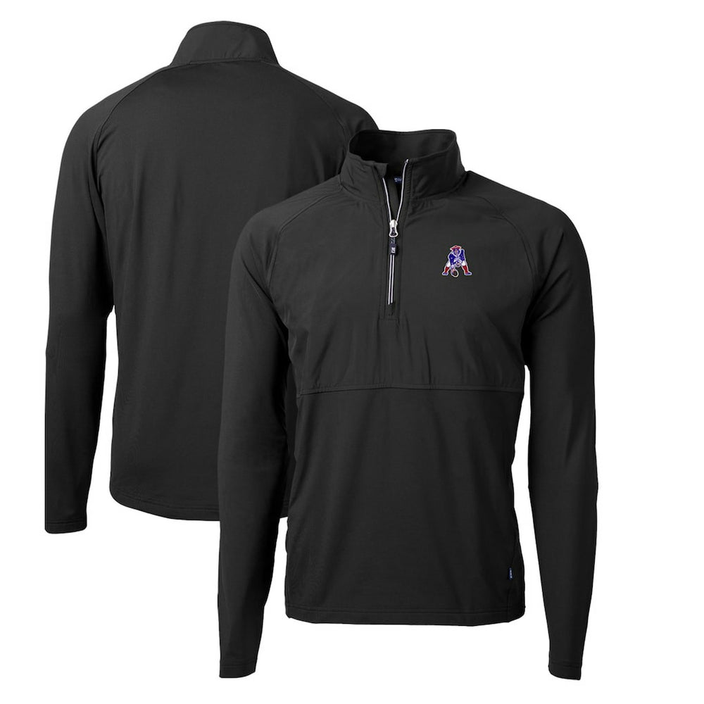 NFL New England Patriots Cutter & Buck Adapt Eco Knit Hybrid Recycled Quarter-Zip Throwback Pullover Top