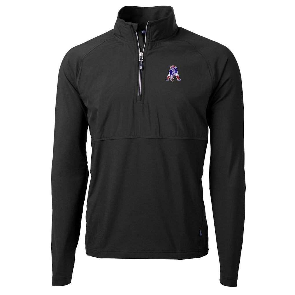 NFL New England Patriots Cutter & Buck Adapt Eco Knit Hybrid Recycled Quarter-Zip Throwback Pullover Top