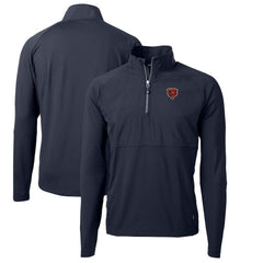 NFL Chicago Bears Cutter & Buck Adapt Eco Knit Hybrid Recycled Quarter-Zip Throwback Pullover Top