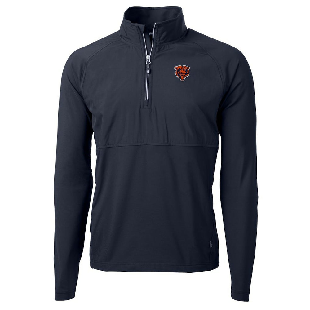 NFL Chicago Bears Cutter & Buck Adapt Eco Knit Hybrid Recycled Quarter-Zip Throwback Pullover Top