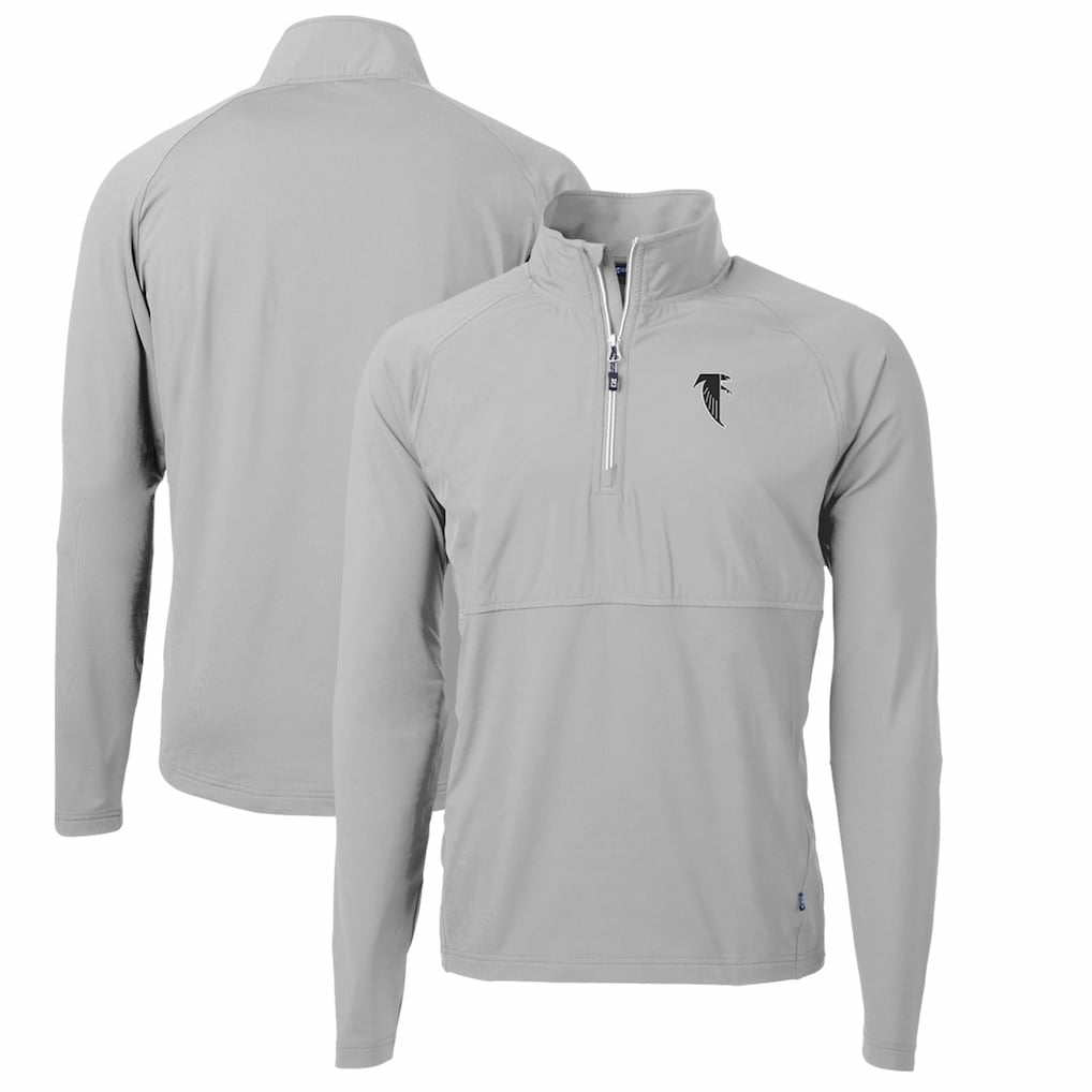 NFL Atlanta Falcons Cutter & Buck Adapt Eco Knit Hybrid Recycled Quarter-Zip Throwback Pullover Top