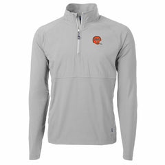NFL Cincinnati Bengals Cutter & Buck Adapt Eco Knit Hybrid Recycled Quarter-Zip Throwback Pullover Top