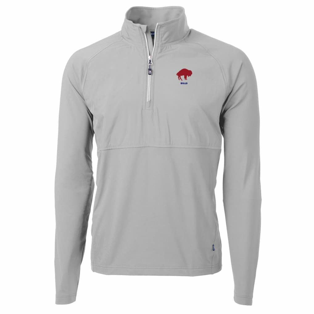 NFL Buffalo Bills Cutter & Buck Adapt Eco Knit Hybrid Recycled Quarter-Zip Throwback Pullover Top