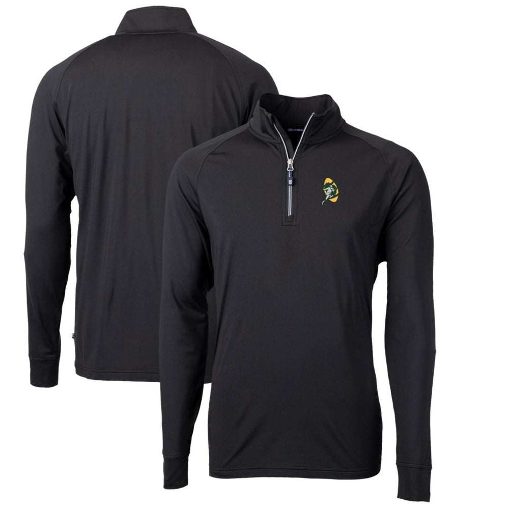 NFL Green Bay Packers Cutter & Buck Adapt Eco Knit Stretch Recycled Quarter-Zip Throwback Pullover Top