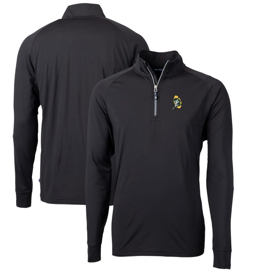 NFL Green Bay Packers Cutter & Buck Adapt Eco Knit Stretch Recycled Quarter-Zip Throwback Pullover Top