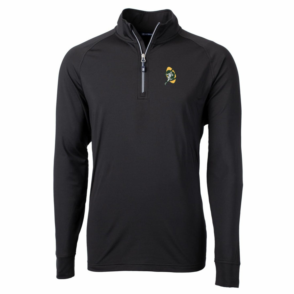 NFL Green Bay Packers Cutter & Buck Adapt Eco Knit Stretch Recycled Quarter-Zip Throwback Pullover Top