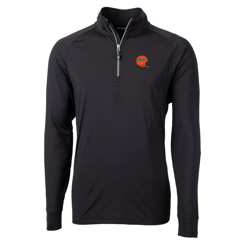 NFL Cincinnati Bengals Cutter & Buck Adapt Eco Knit Stretch Recycled Quarter-Zip Throwback Pullover Top