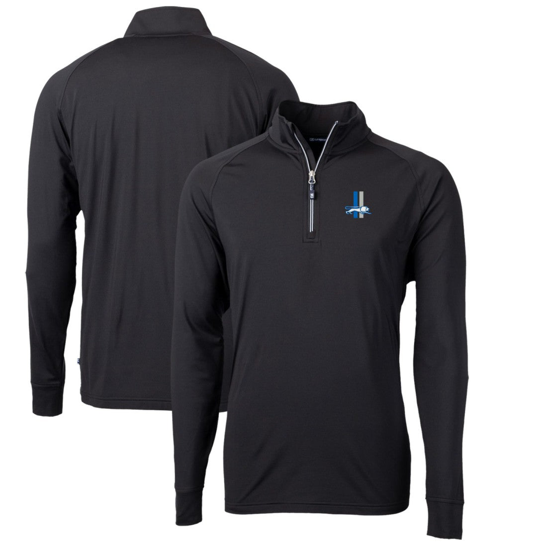 NFL Detroit Lions Cutter & Buck Adapt Eco Knit Stretch Recycled Quarter-Zip Throwback Pullover Top