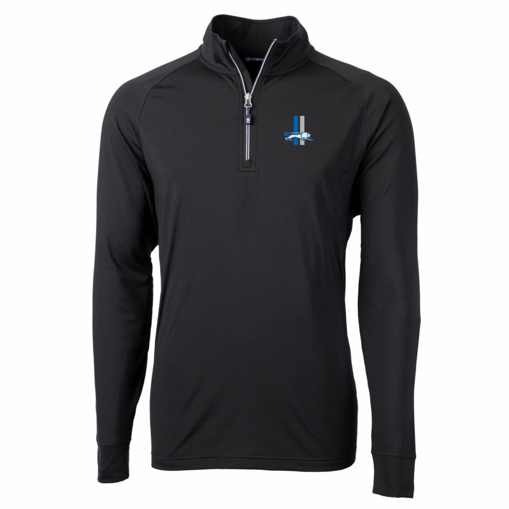 NFL Detroit Lions Cutter & Buck Adapt Eco Knit Stretch Recycled Quarter-Zip Throwback Pullover Top