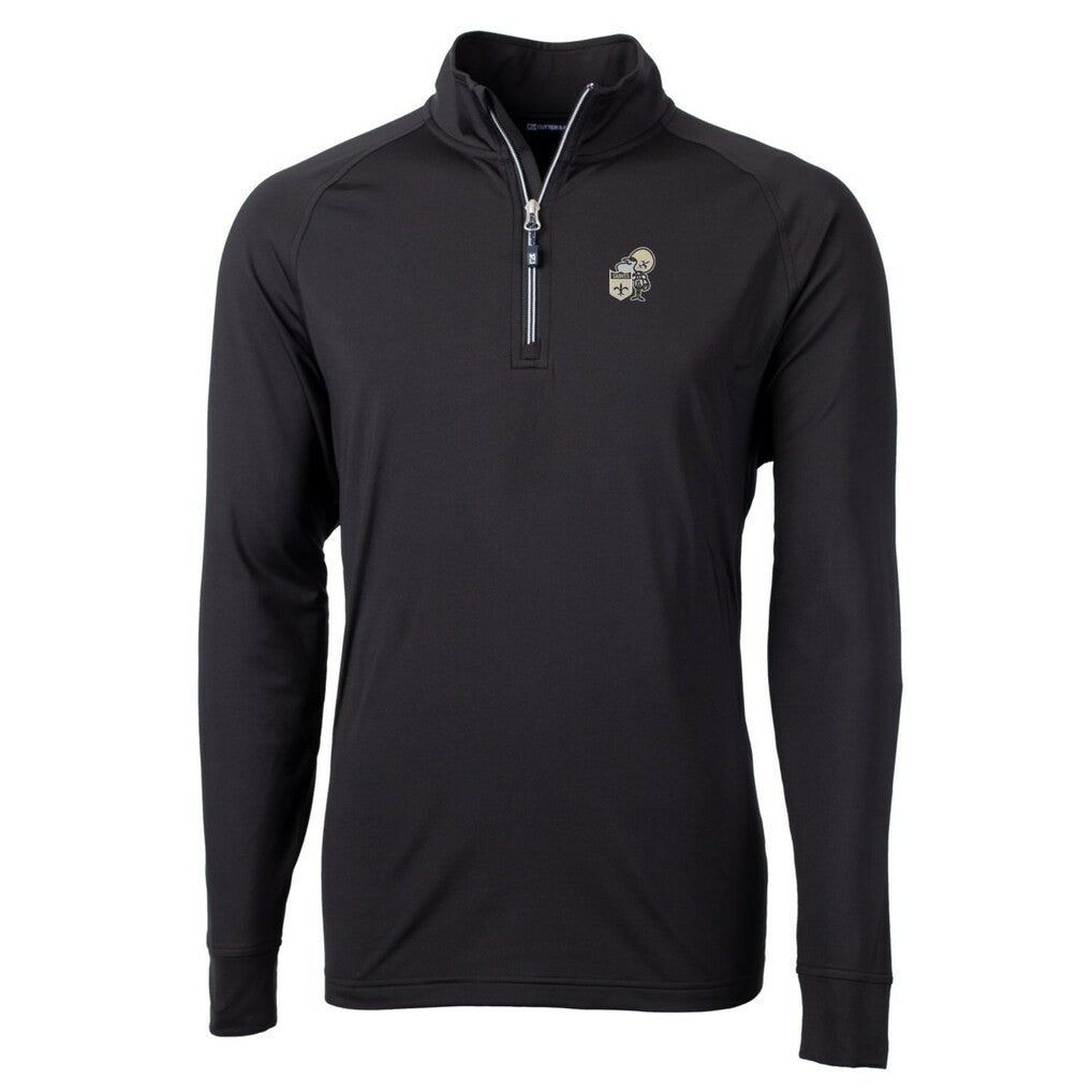 NFL New Orleans Saints Cutter & Buck Adapt Eco Knit Stretch Recycled Quarter-Zip Throwback Pullover Top
