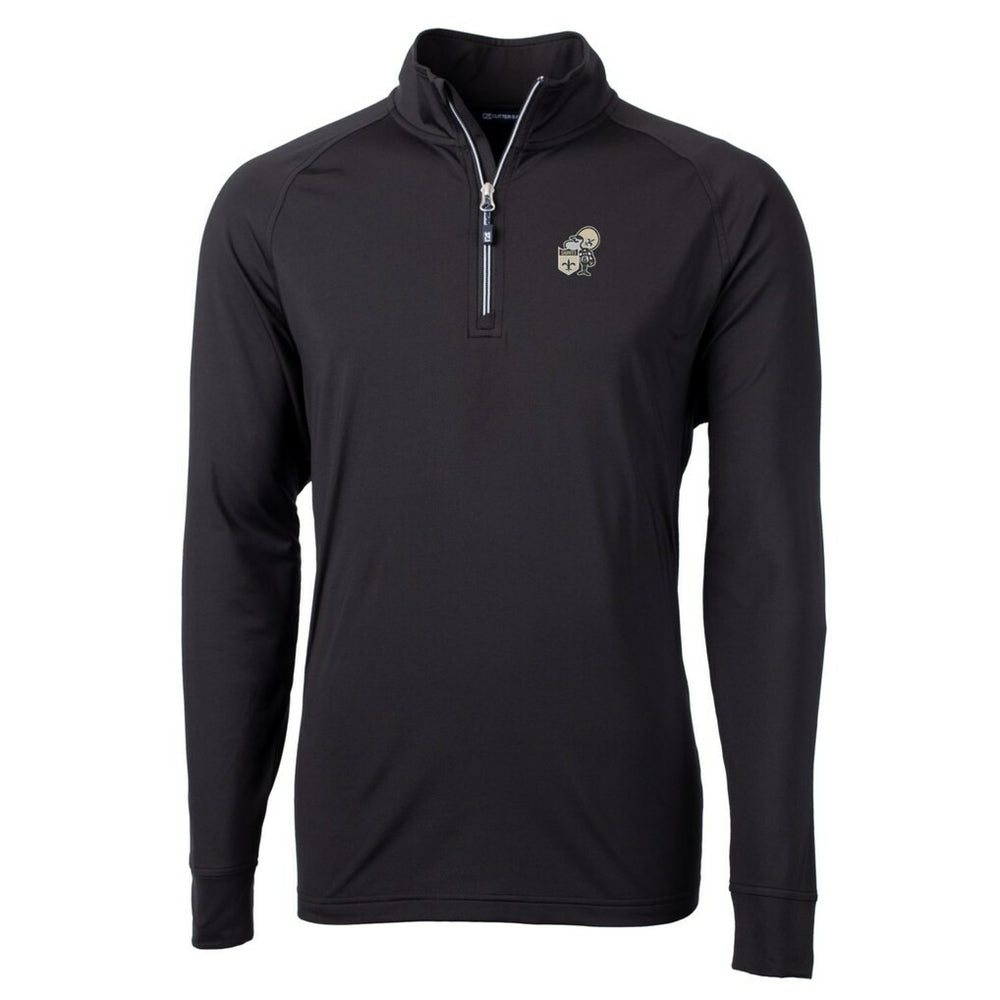 NFL New Orleans Saints Cutter & Buck Adapt Eco Knit Stretch Recycled Quarter-Zip Throwback Pullover Top