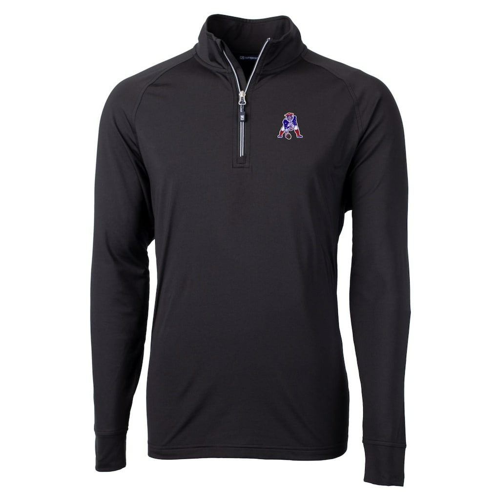 NFL New England Patriots Cutter & Buck Adapt Eco Knit Stretch Recycled Quarter-Zip Throwback Pullover Top