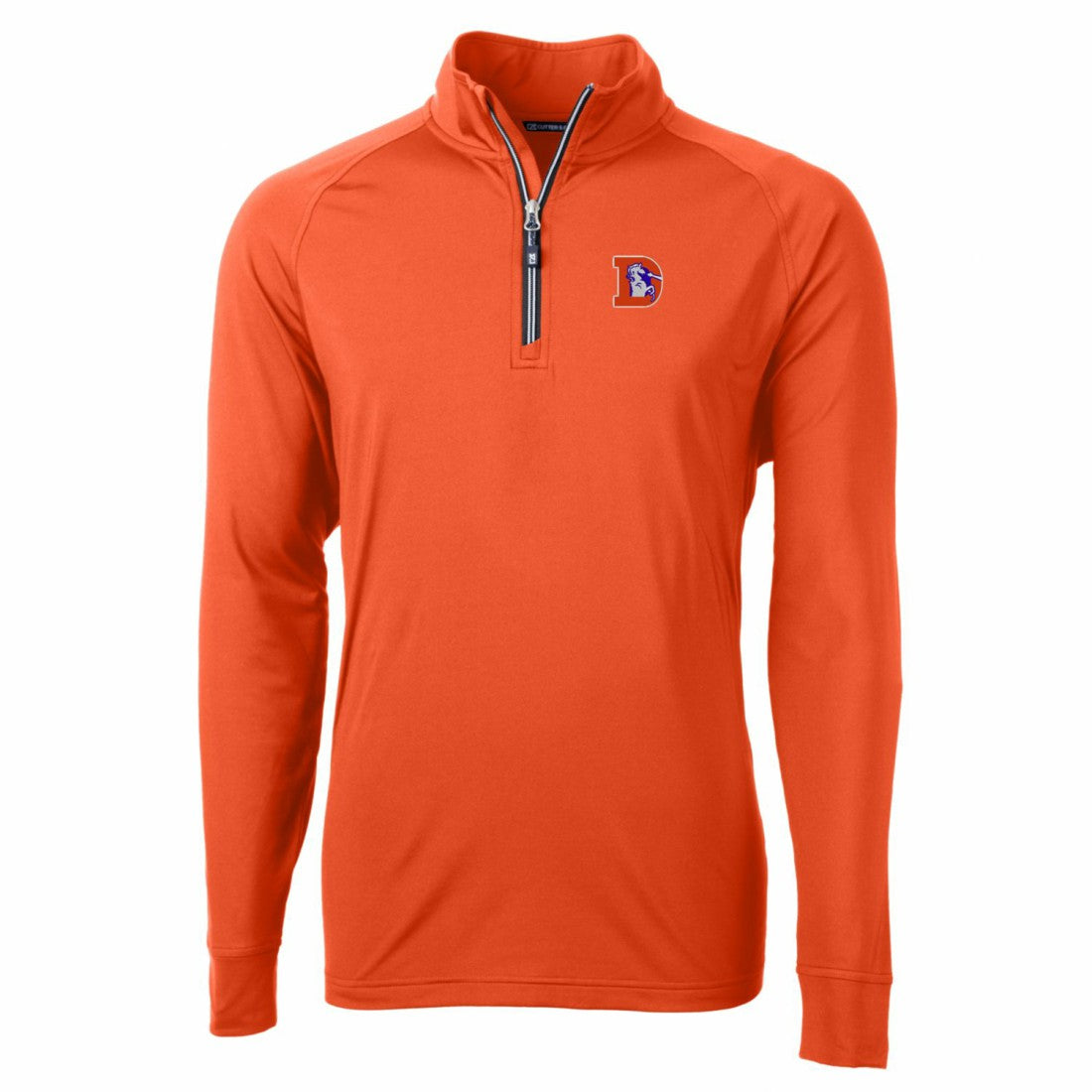 NFL Denver Broncos Cutter & Buck Adapt Eco Knit Stretch Recycled Quarter-Zip Throwback Pullover Top