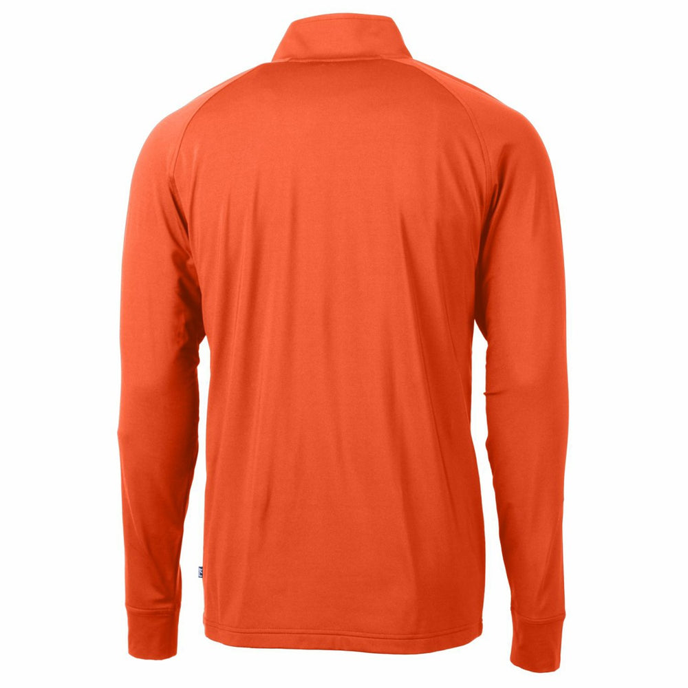 NFL Denver Broncos Cutter & Buck Adapt Eco Knit Stretch Recycled Quarter-Zip Throwback Pullover Top
