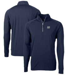NFL New York Giants Cutter & Buck Adapt Eco Knit Stretch Recycled Quarter-Zip Throwback Pullover Top