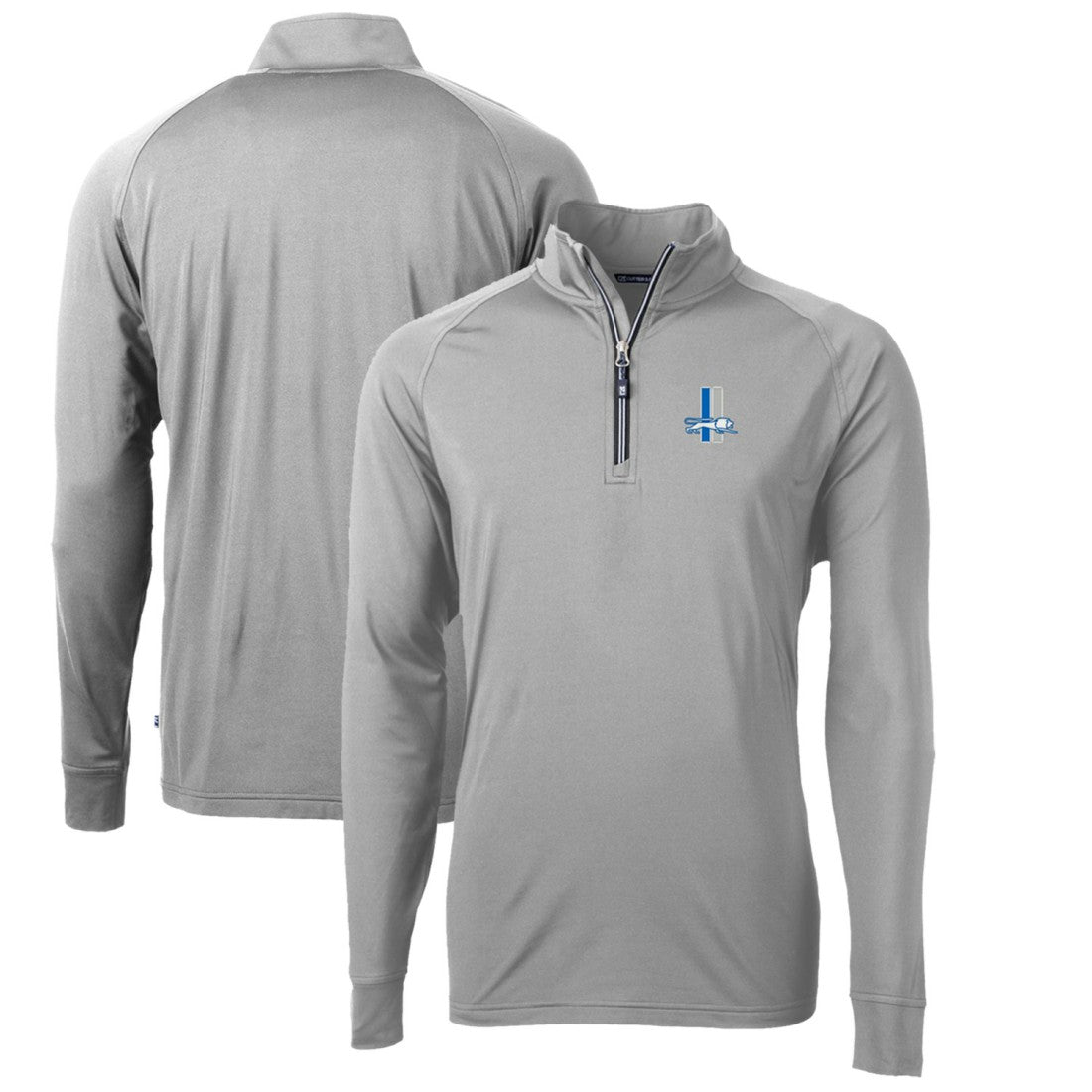 NFL Detroit Lions Cutter & Buck Adapt Eco Knit Stretch Recycled Quarter-Zip Throwback Pullover Top