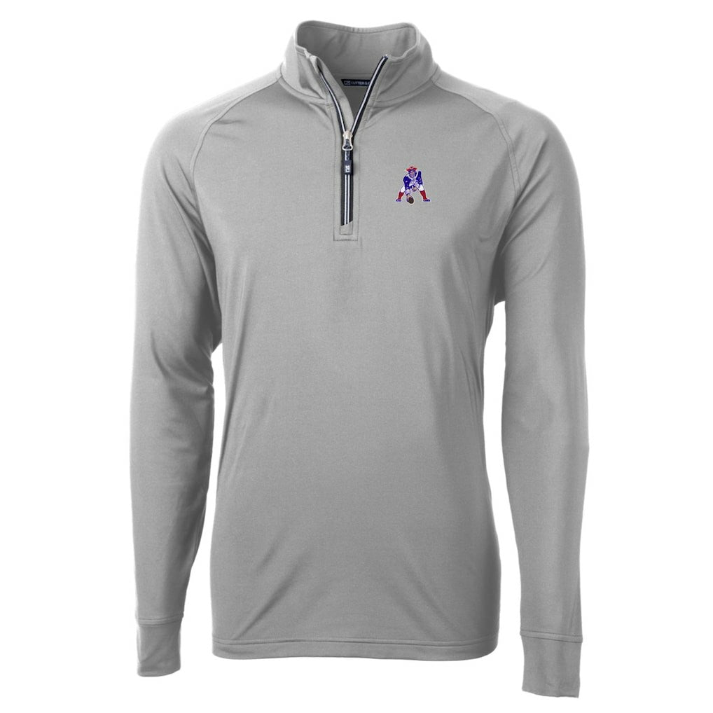 NFL New England Patriots Cutter & Buck Adapt Eco Knit Stretch Recycled Quarter-Zip Throwback Pullover Top