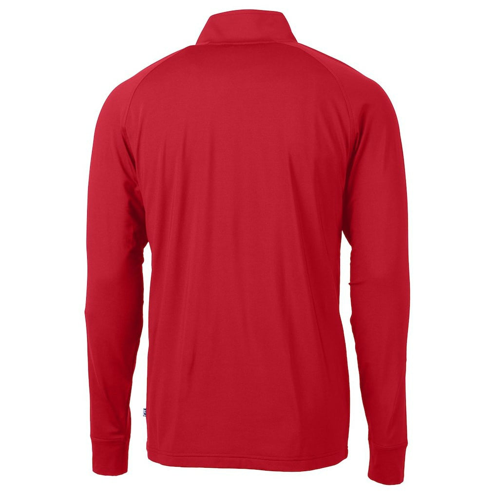 NFL Buffalo Bills Cutter & Buck Adapt Eco Knit Stretch Recycled Quarter-Zip Throwback Pullover Top