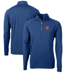 NFL Denver Broncos Cutter & Buck Adapt Eco Knit Stretch Recycled Quarter-Zip Throwback Pullover Top