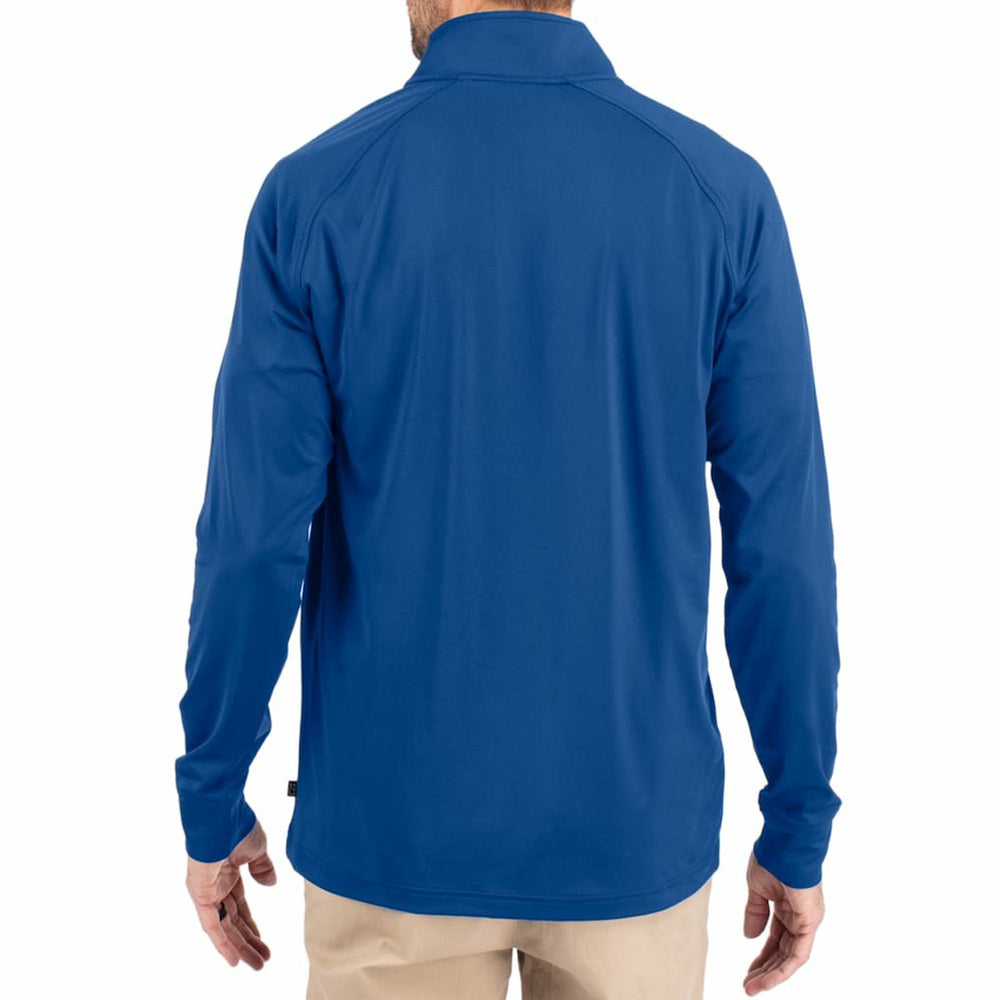 NFL Buffalo Bills Cutter & Buck Adapt Eco Knit Stretch Recycled Quarter-Zip Throwback Pullover Top